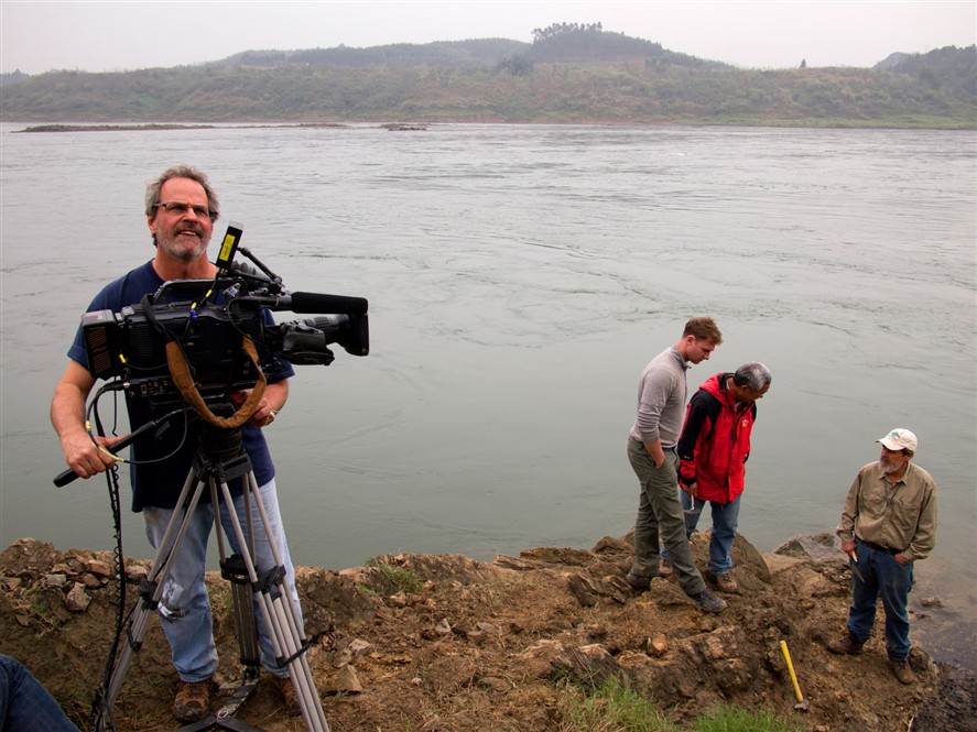 Dongguan production team preparing camera and lighting gear